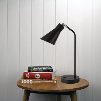 Black Desk Lamp with USB - Thor Desk Lamp