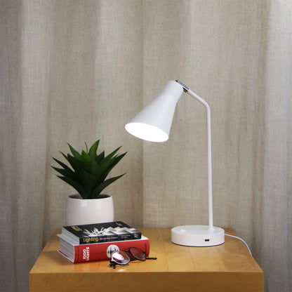 White Desk Lamp with USB - Thor Desk Lamp