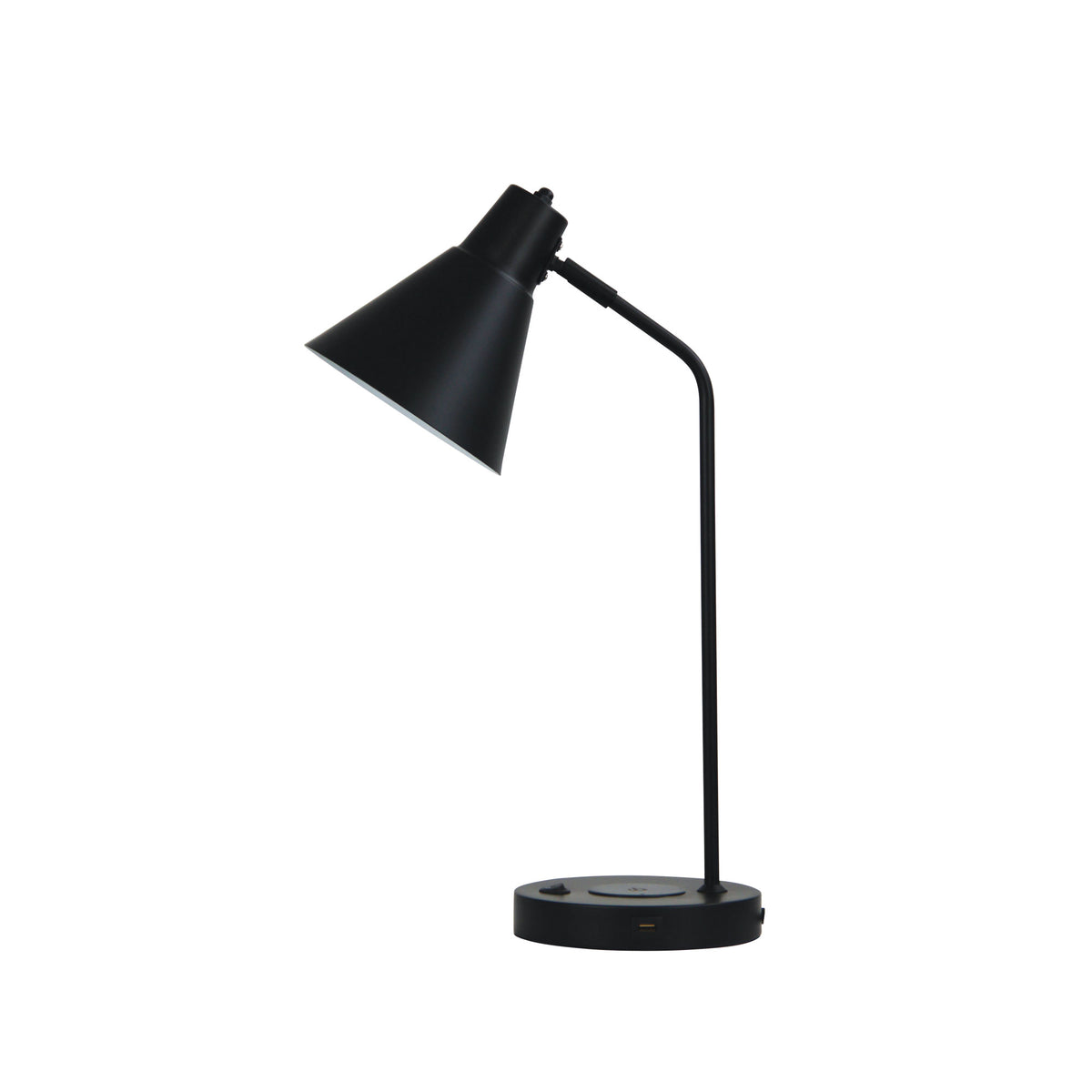 Black Desk Lamp with USB and Wireless Charging - Targa Black