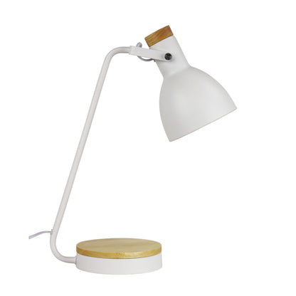 Task Lamp with Wood Accents - Benny White