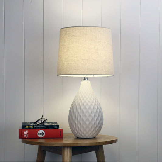 Ceramic Table Lamp with Shade - Danu