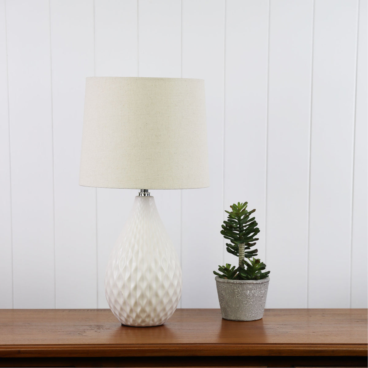 Ceramic Table Lamp with Shade - Danu
