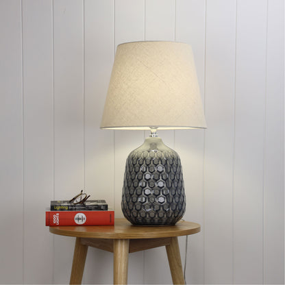 Ceramic Table Lamp with Shade - Daria