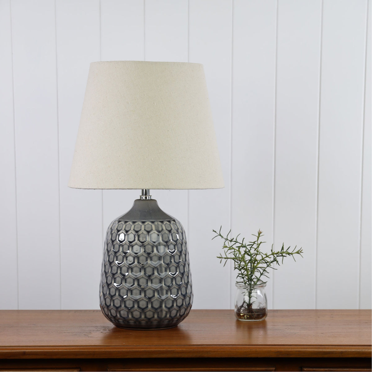 Ceramic Table Lamp with Shade - Daria