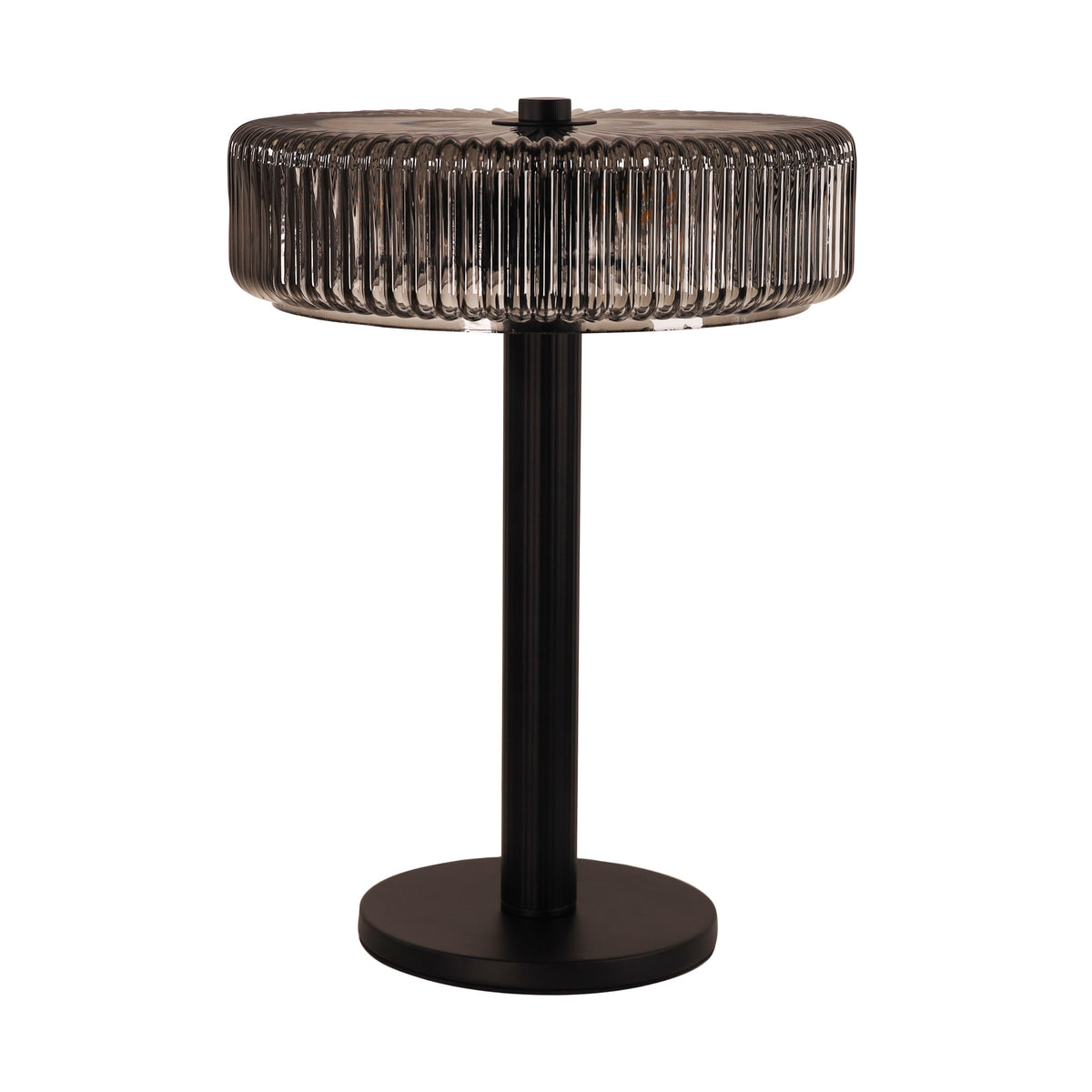 Ribbed Optic Glass Table Lamp - Gordon Black