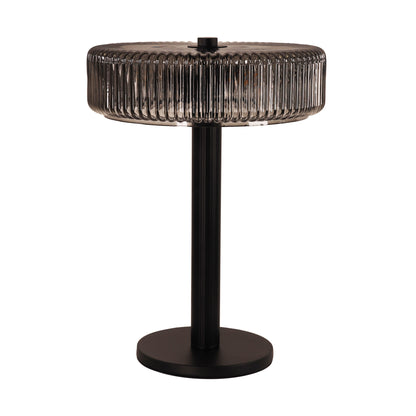 Ribbed Optic Glass Table Lamp - Gordon Black