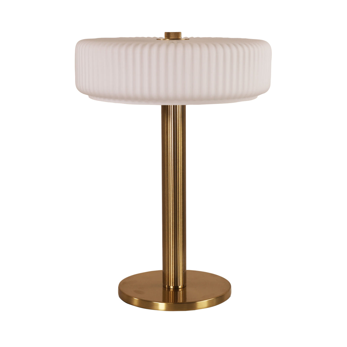 Ribbed Optic Glass Table Lamp - Gordon Satin Brass