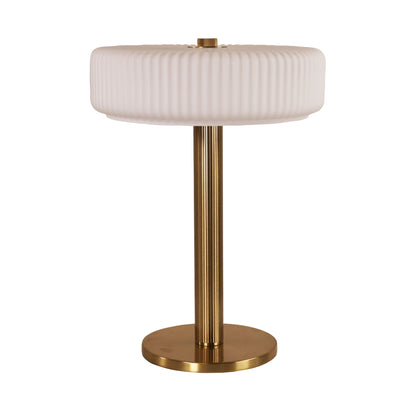 Ribbed Optic Glass Table Lamp - Gordon Satin Brass