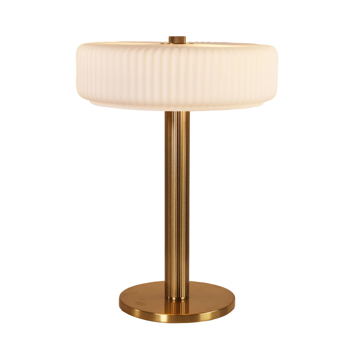 Ribbed Optic Glass Table Lamp - Gordon Satin Brass