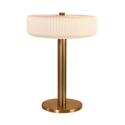 Ribbed Optic Glass Table Lamp - Gordon Satin Brass