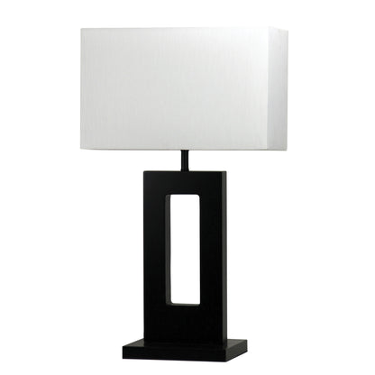 Dark Stained Timber Table Lamp Base E27 - Habitat Lamp Base