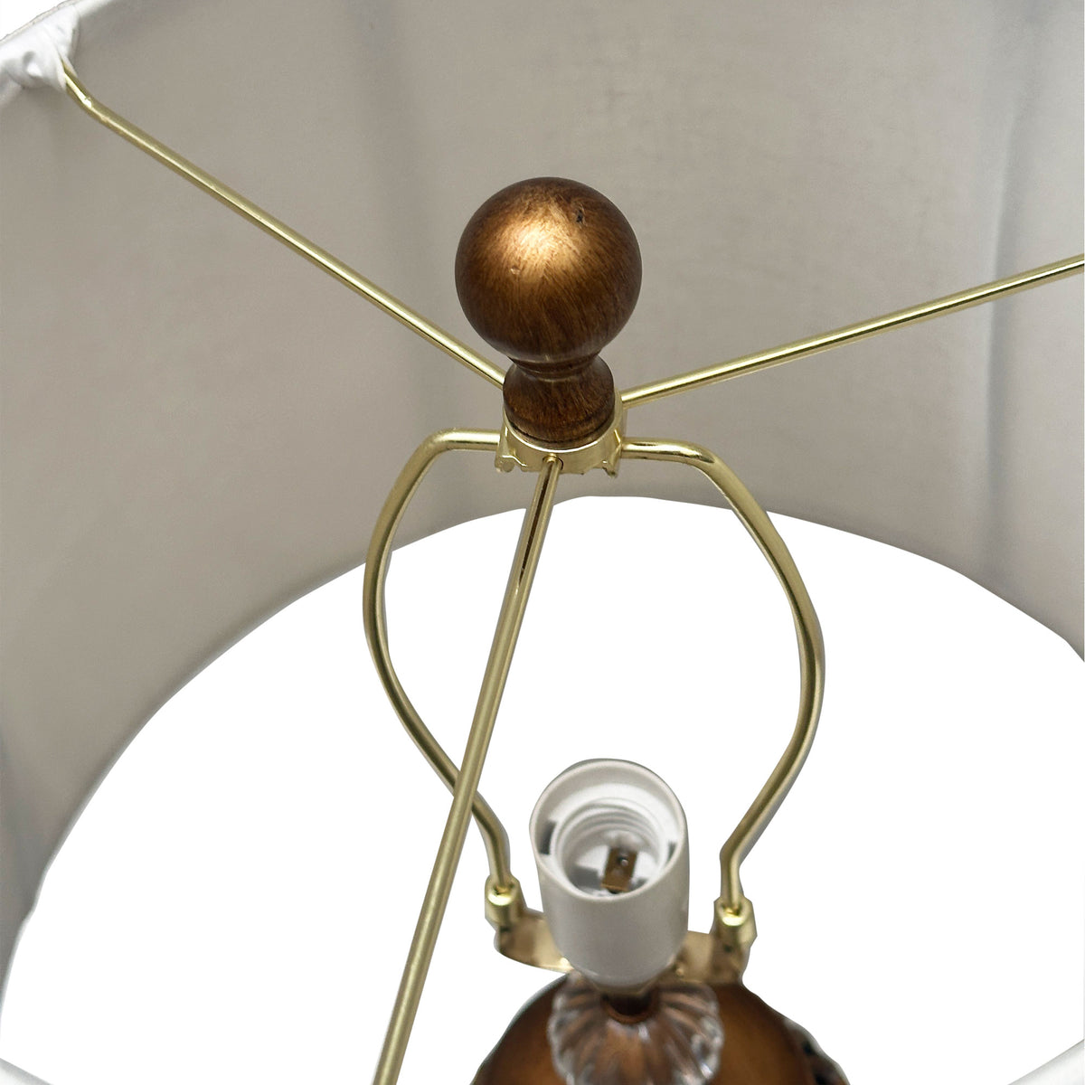 Classic Antique Cut Lamp with Harp Shade - Dorne Antique Gold