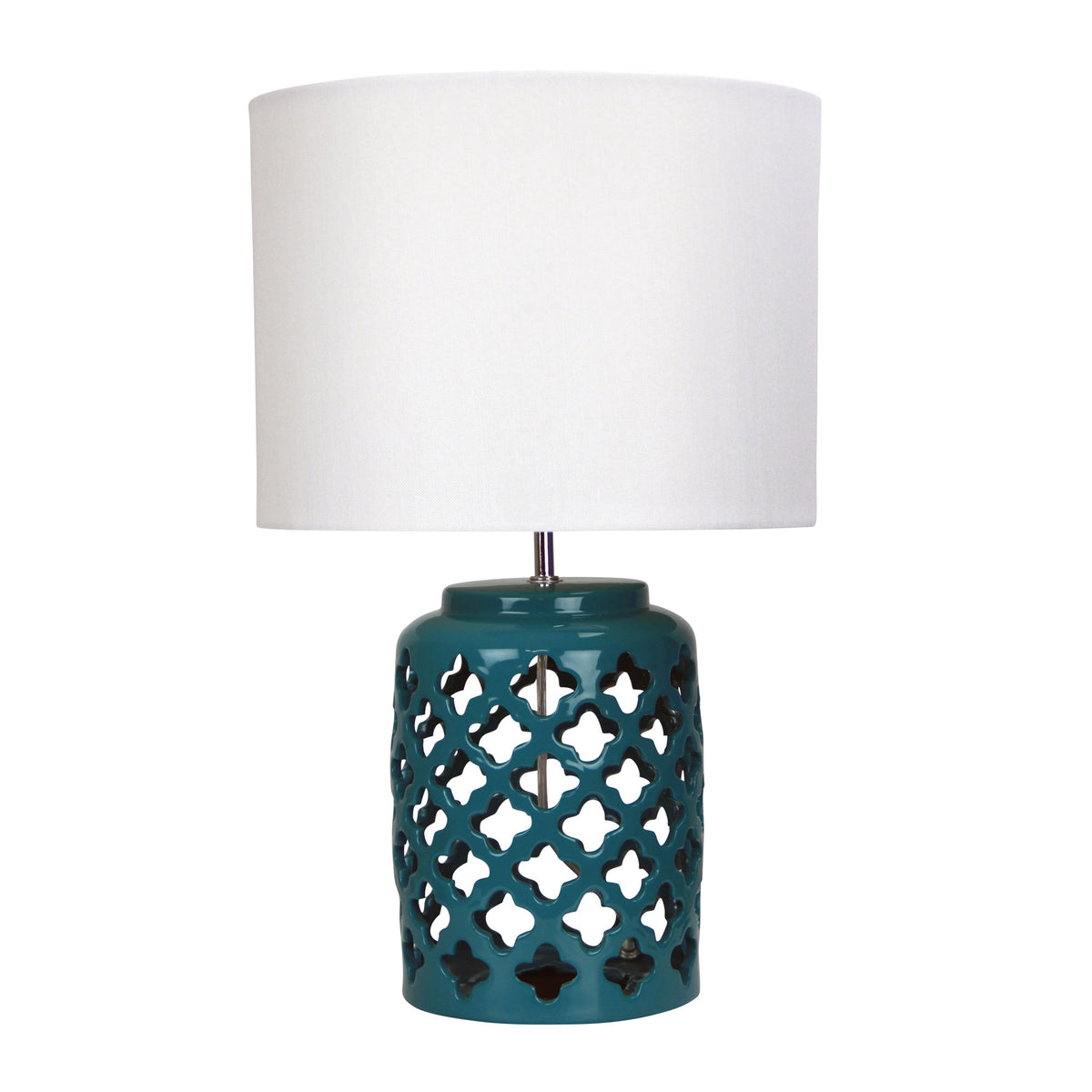 Moorish Cut Ceramic Table Lamp - Casbah Teal