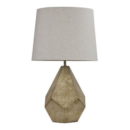 Geometric Ivory and Gold Table Lamp - Leon