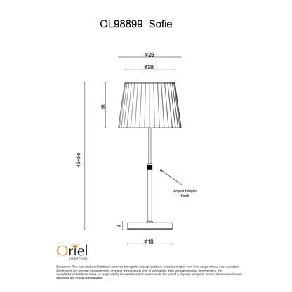 Height Adjustable Table Lamp - Sofie