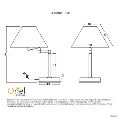 On-Off Touch Lamp Antique Brass - Zoe Antique Brass