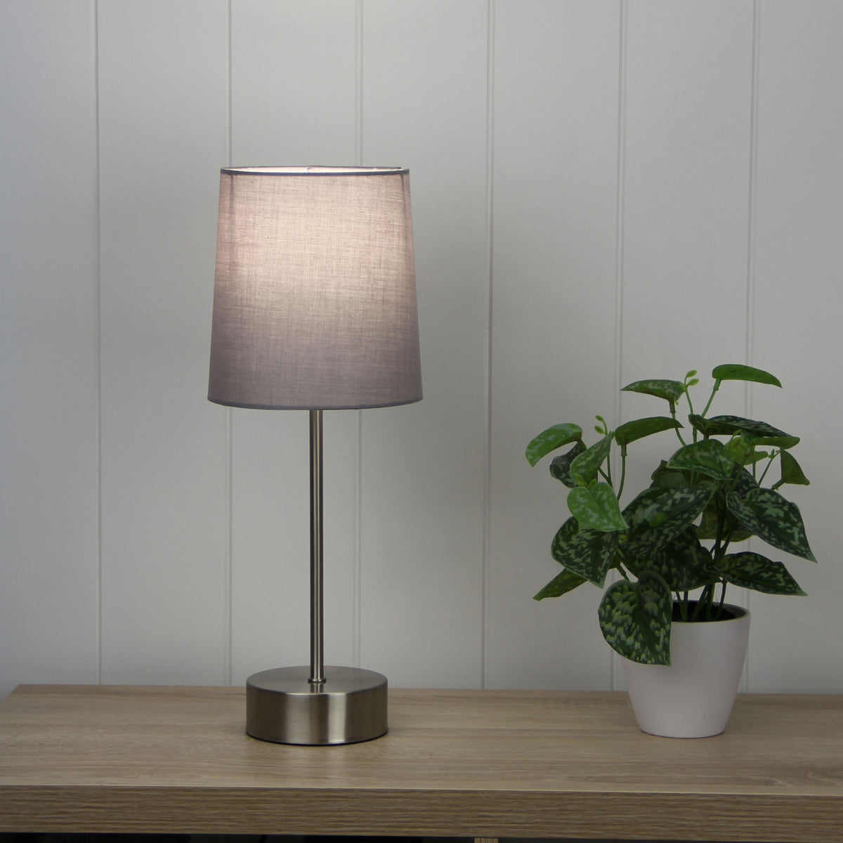 On-Off Touch Lamp Grey Shade - Lancet Grey