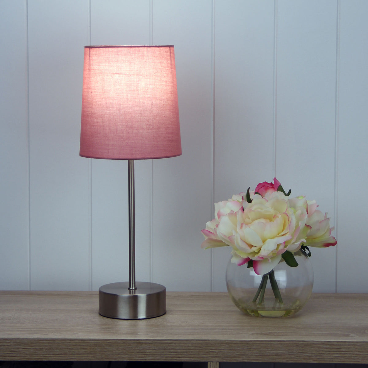 On-Off Touch Lamp Pink Shade - Lancet Pink