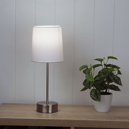 On-Off Touch Lamp White Shade - Lancet White