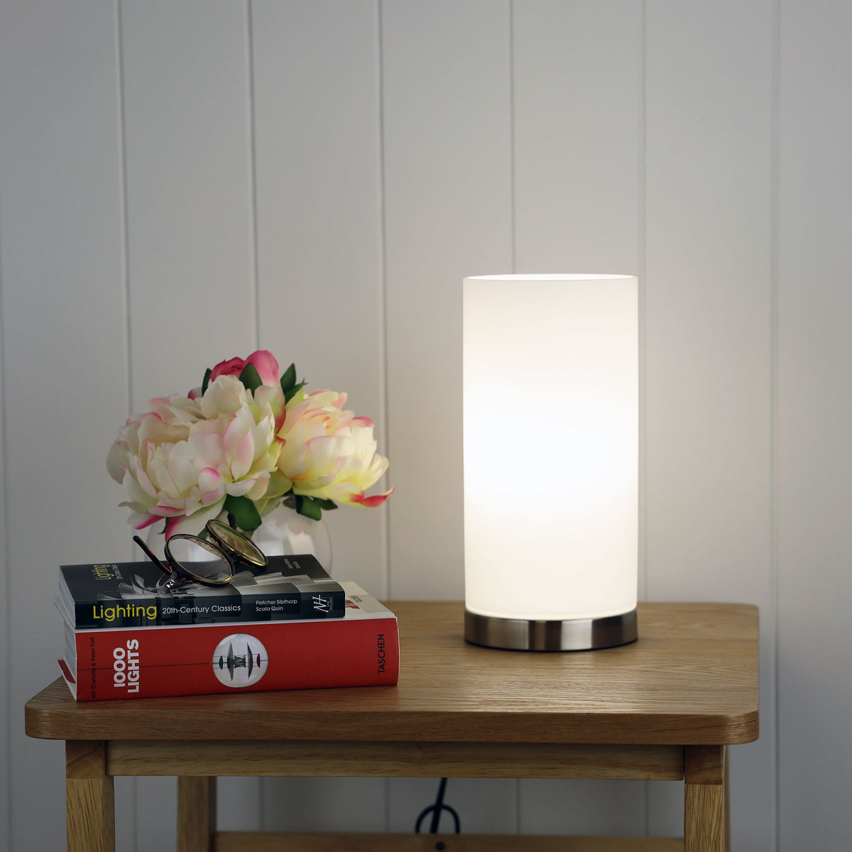 On-Off Touch Lamp Opal Matt Glass - Pablo Round