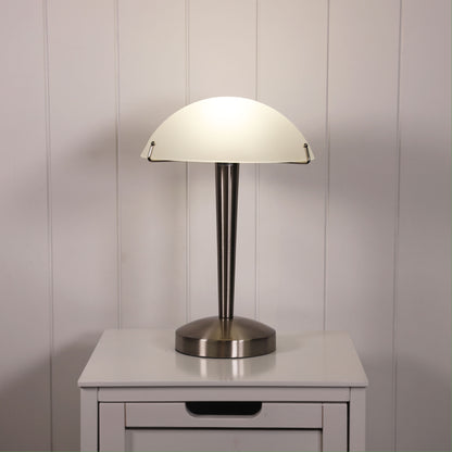 On-Off Brushed Chrome Touch Lamp - Ruby Brushed Chrome