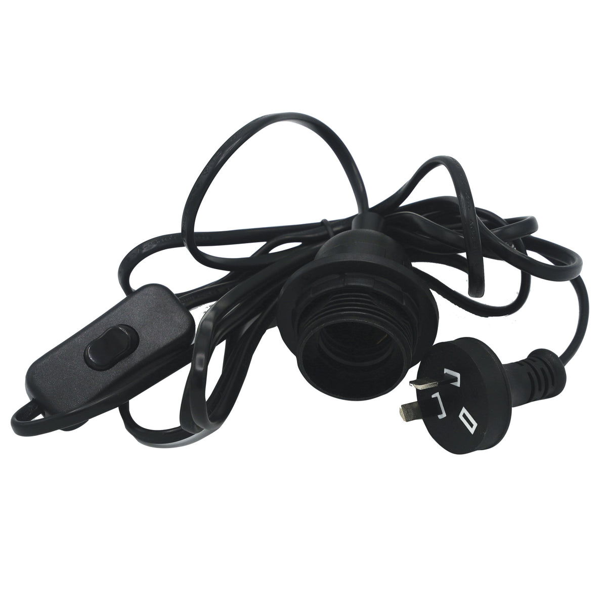 Plug / Switch / Lampholder Set - Flex Plug Lh Set Black