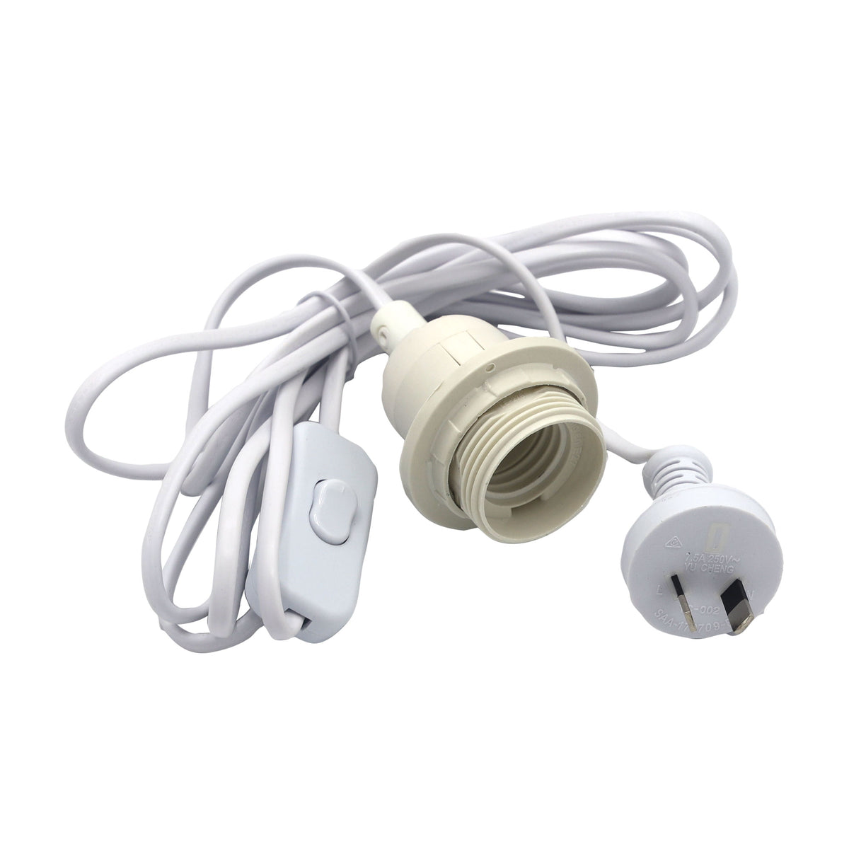 Plug / Switch / Lampholder Set - Flex Plug Lh Set White
