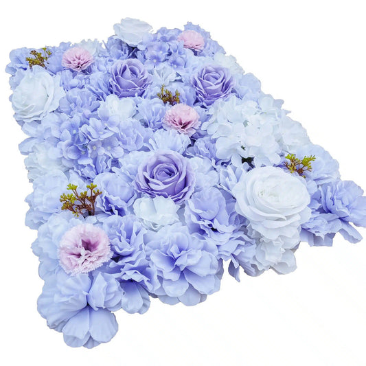 Artificial Flower Wall Backdrop Panel 40cm x 60cm Mixed Lilac Flowers