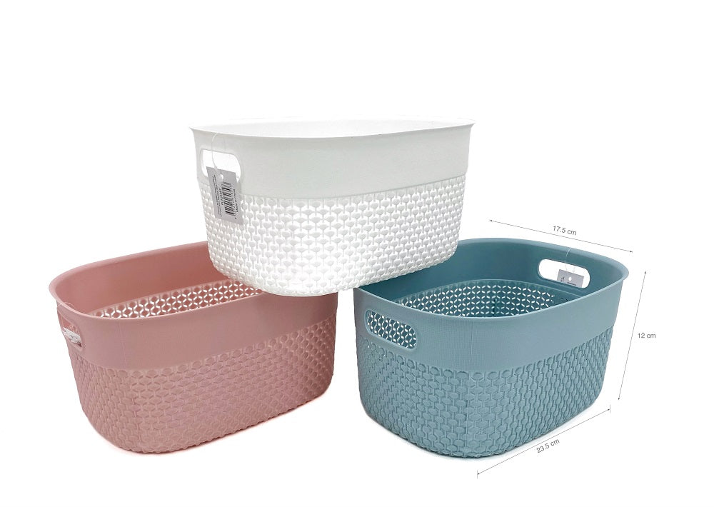 bulk 24 Oblong Basket w/ Handle 23cm