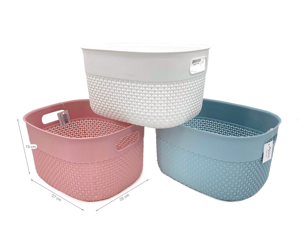 bulk 24 Oblong Basket w/ Handle 27cm