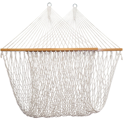 Vivere Polyester Rope Spreader Bar Hammock - White