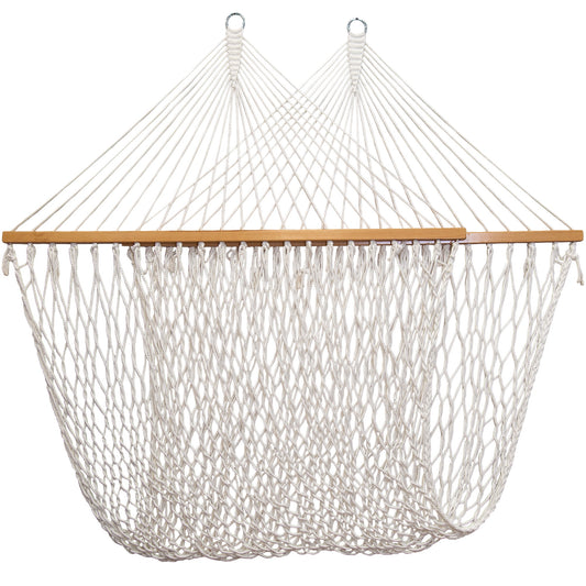 Vivere Polyester Rope Spreader Bar Hammock - White