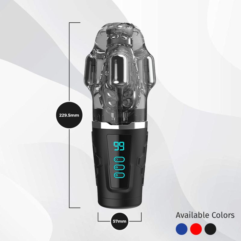 Hypershaker Automatic App Controlled LCD Masturbator Blue