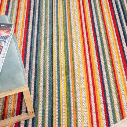 Paradise 530 Multi Indoor Outdoor Modern Round Rug