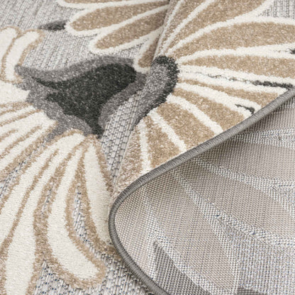 Paradise 537 Silver Indoor Outdoor Modern Round Rug