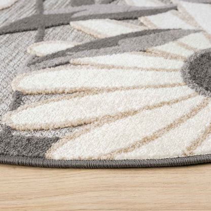 Paradise 537 Silver Indoor Outdoor Modern Round Rug