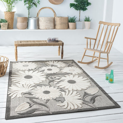 Paradise 537 Silver Indoor Outdoor Modern Rug