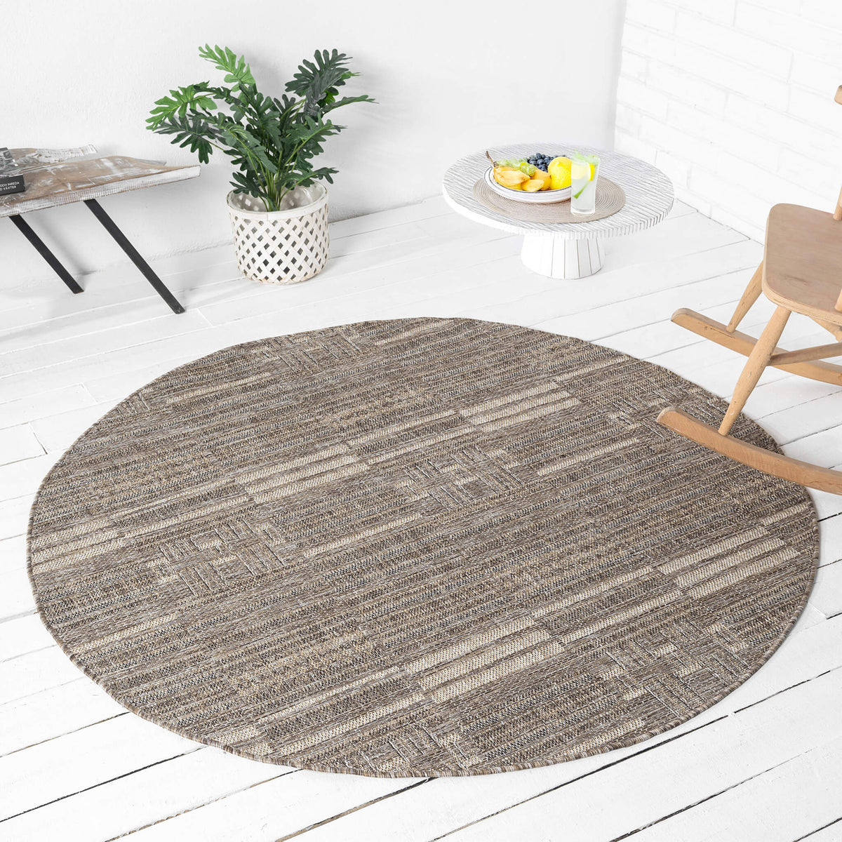 Park 561 Earth Indoor Outdoor Modern Round Rug