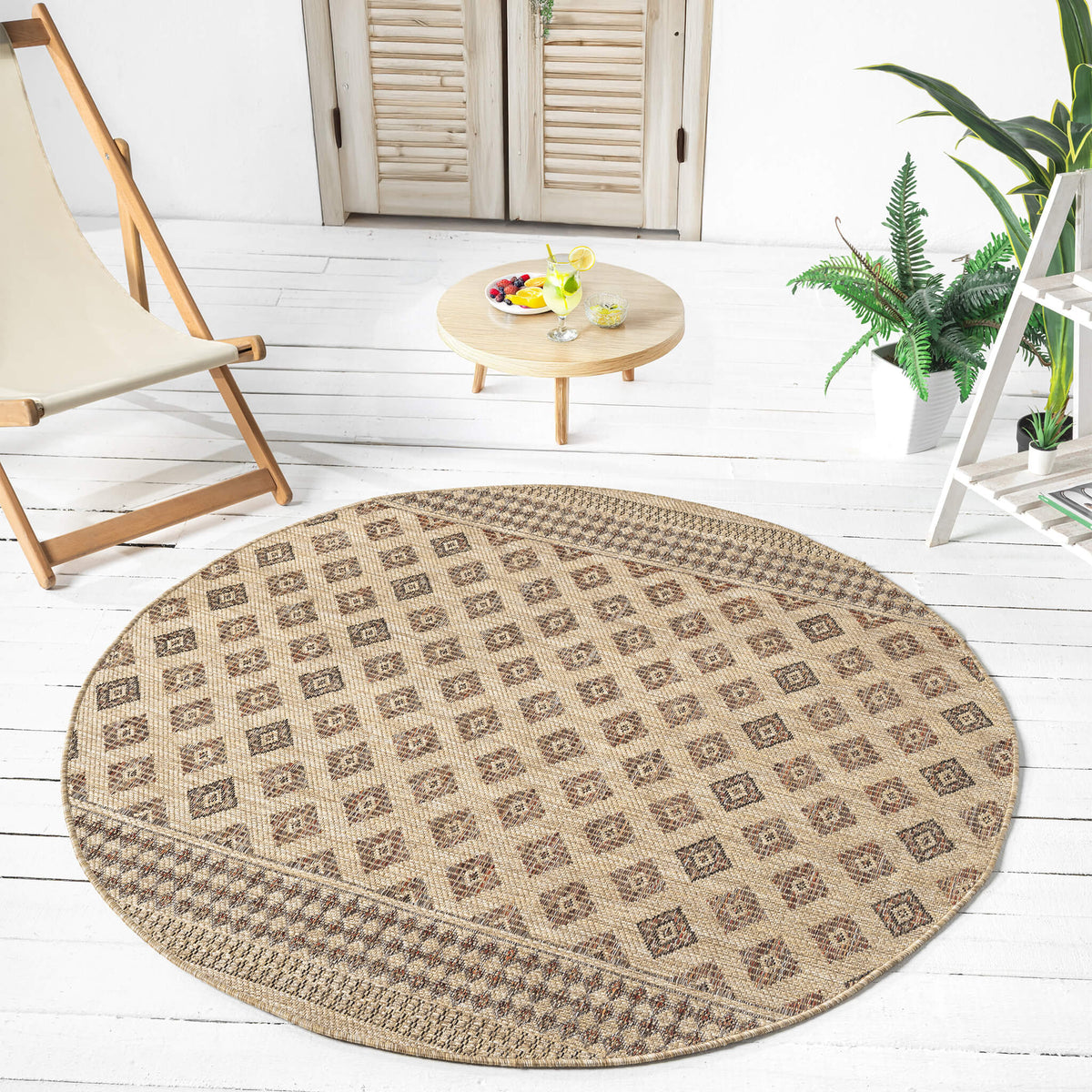 Park 562 Fawn Indoor Outdoor Modern Round Rug
