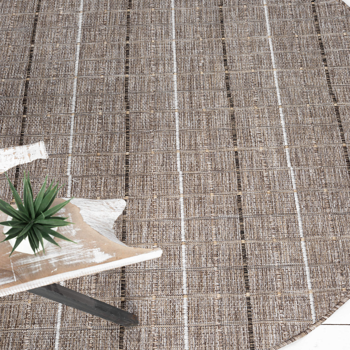 Park 577 Natural Indoor Outdoor Modern Round Rug