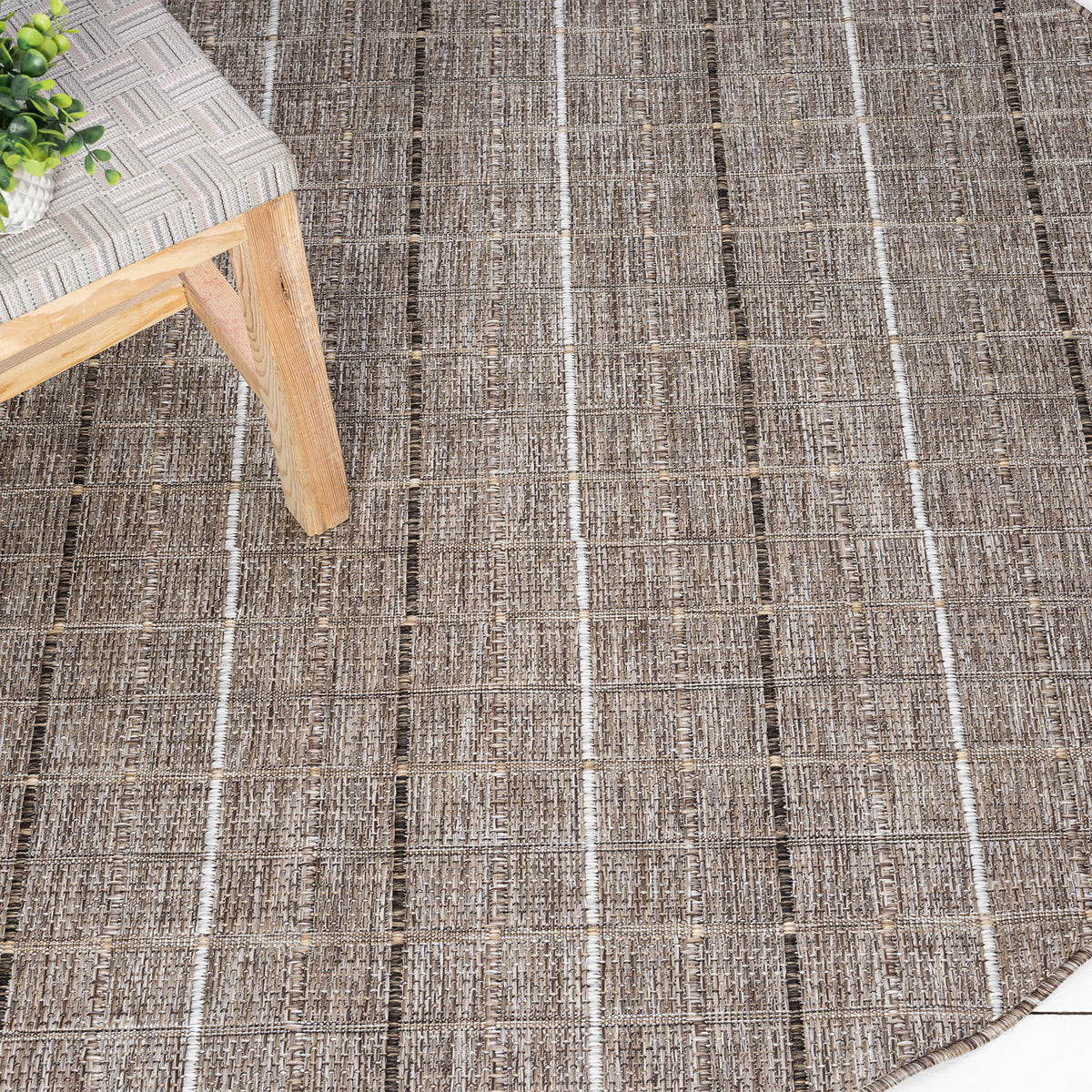Park 577 Natural Indoor Outdoor Modern Round Rug