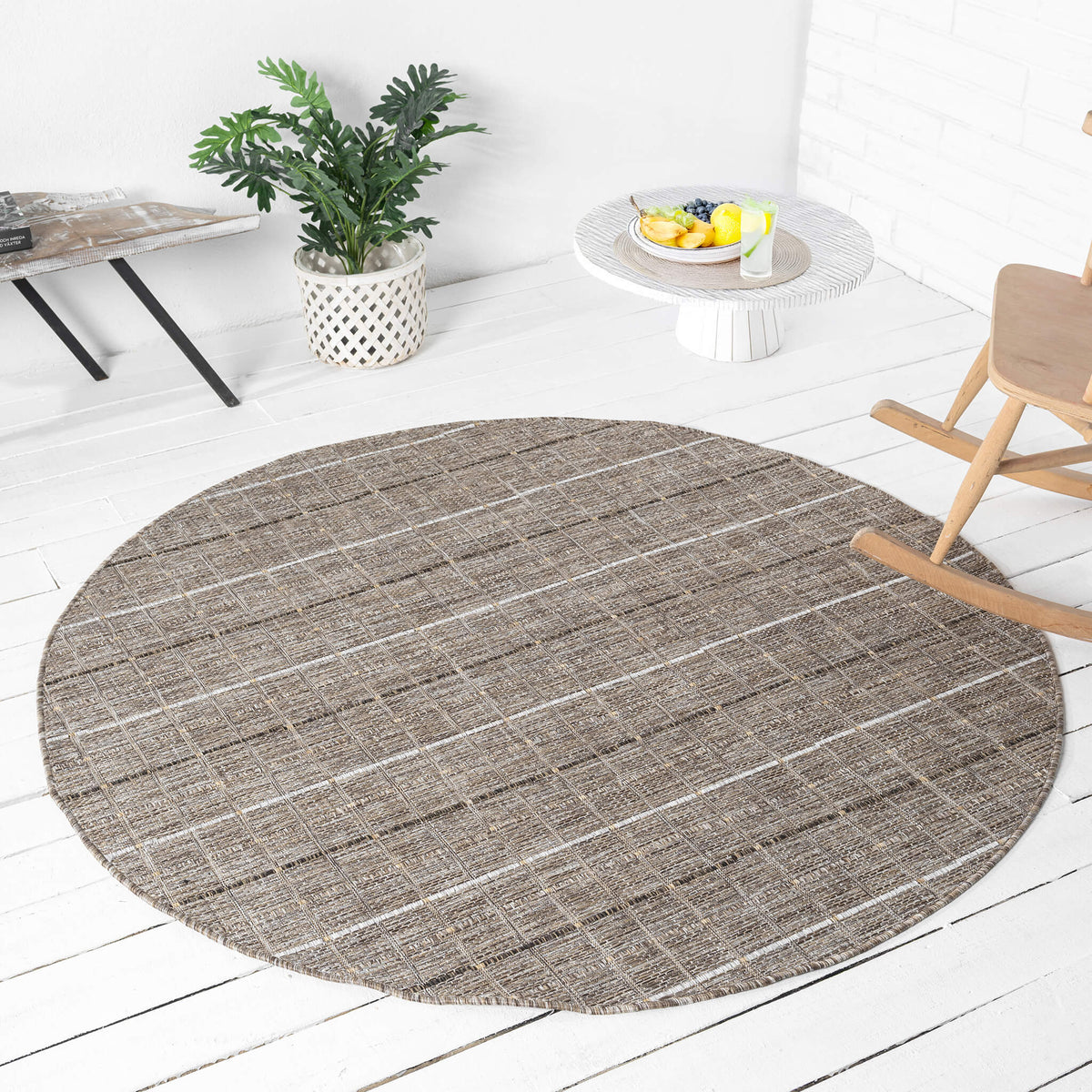 Park 577 Natural Indoor Outdoor Modern Round Rug