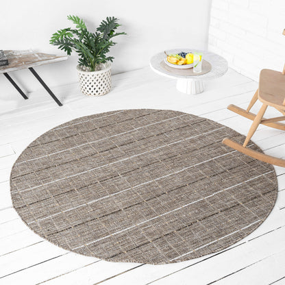 Park 577 Natural Indoor Outdoor Modern Round Rug