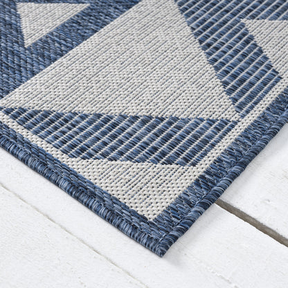 Patio 457 Indigo Indoor Outdoor Indoor/Outdoor, Flatweave Hallway Runner