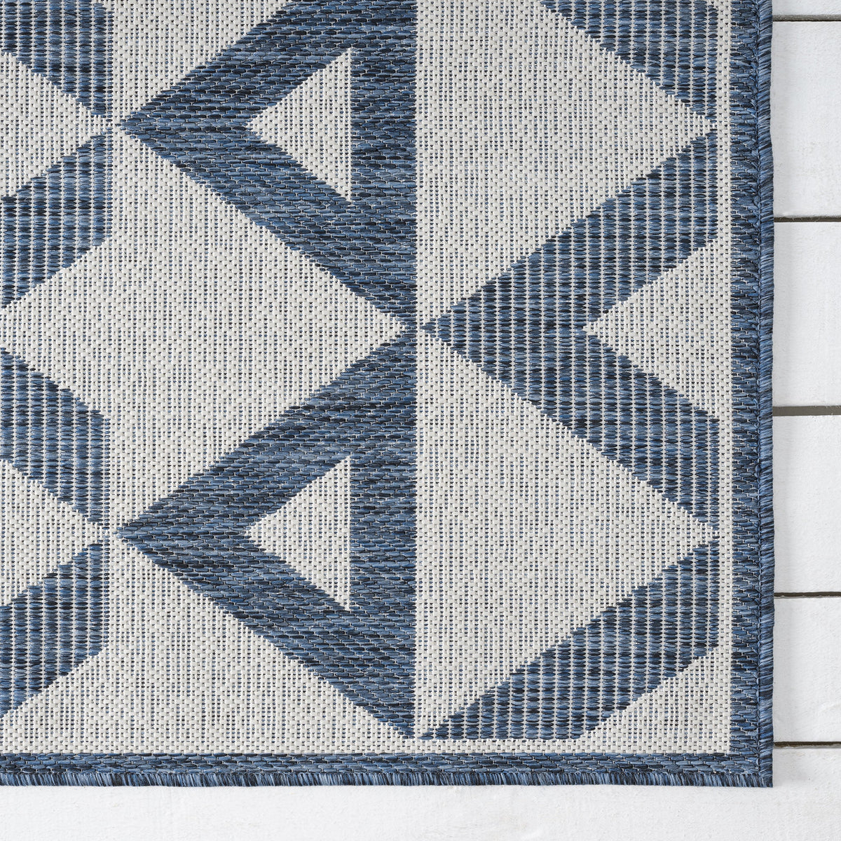 Patio 457 Indigo Indoor Outdoor Indoor/Outdoor, Flatweave Hallway Runner