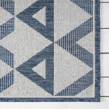 Patio 457 Indigo Indoor Outdoor Indoor/Outdoor, Flatweave Hallway Runner