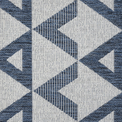 Patio 457 Indigo Indoor Outdoor Indoor/Outdoor, Flatweave Hallway Runner