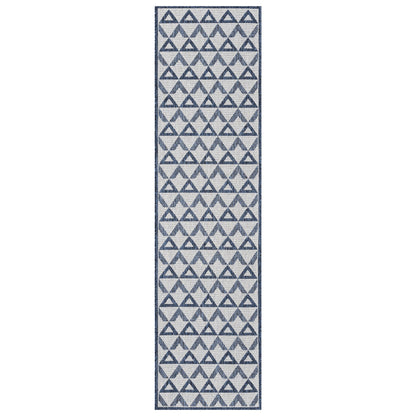 Patio 457 Indigo Indoor Outdoor Indoor/Outdoor, Flatweave Hallway Runner