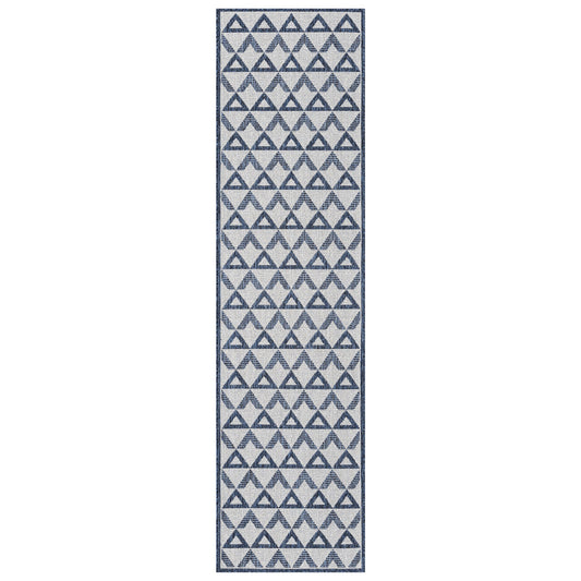 Patio 457 Indigo Indoor Outdoor Indoor/Outdoor, Flatweave Hallway Runner