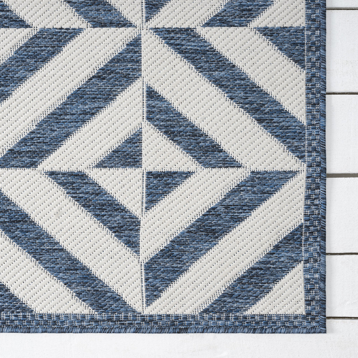 Patio 458 Aqua Indoor Outdoor Indoor/Outdoor, Flatweave Hallway Runner